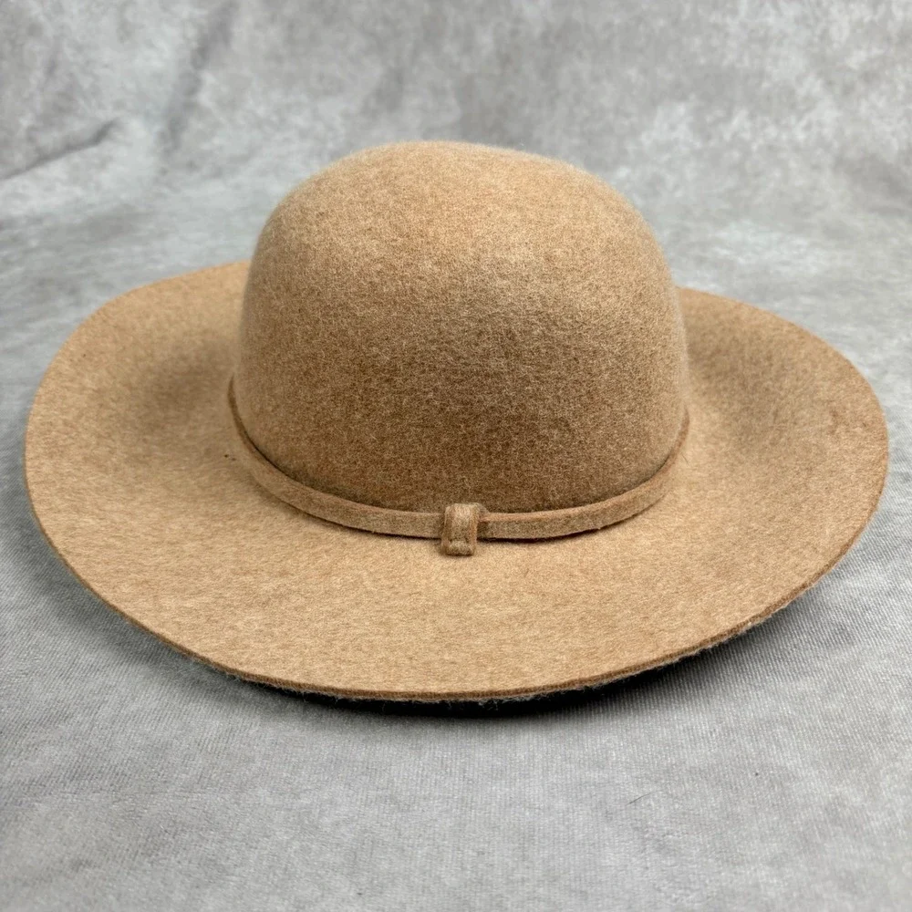 BOHO Women's 100% Wool Floppy Hat Brown Beige Made in Italy Size OS